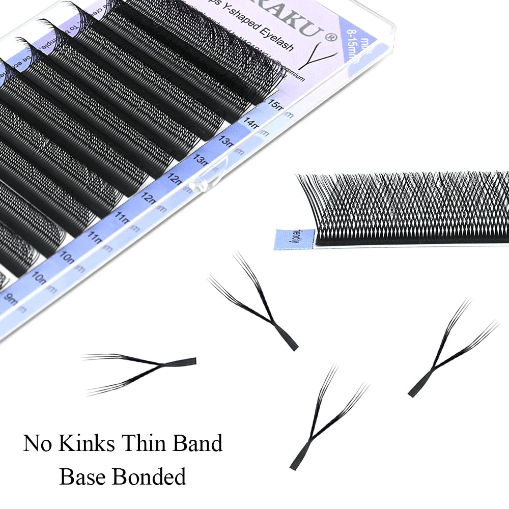 YY Shape Double/Three Split Tips Triple Top Interlaced Root Eyelash Extensions - Amazing G