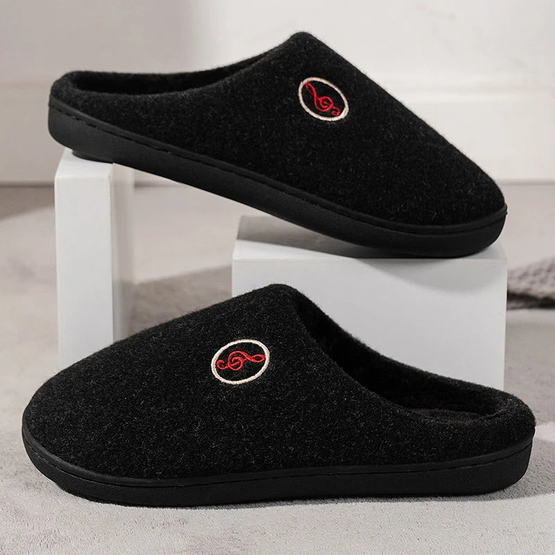 Casual Women’s Home Slippers | Warm & Elegant Music Note Design