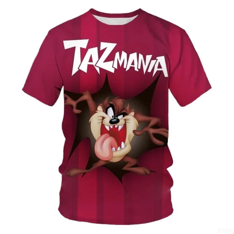 Summer New Trendy 3D Anime Monster Animal Dog Personalized Printed Comfortable Casual Round Neck Short Sleeved T-shirt