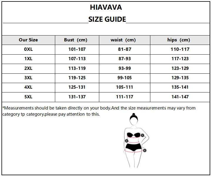 Plus Size Drawstring Bikini – High Waist Swimsuit for Women by HIAVAVA