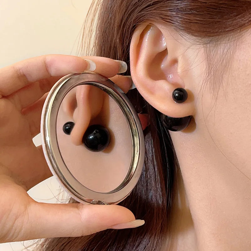 Elegant Simulated Big Pearl Stud Earrings for Women