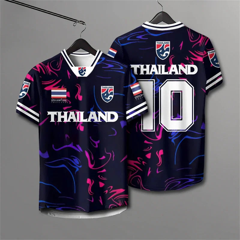 Elephants Thailand 3D Printed Rugby T-Shirt | Summer Breathable Short Sleeve Unisex Tee