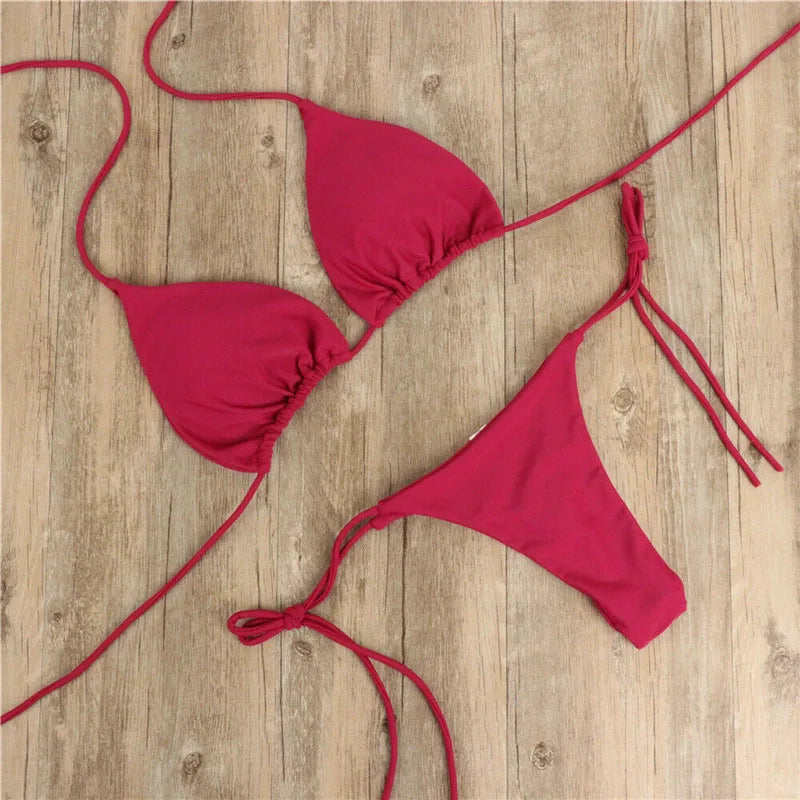 Summer Swimsuit Women’s Sexy Bikini Set with Padded Bra