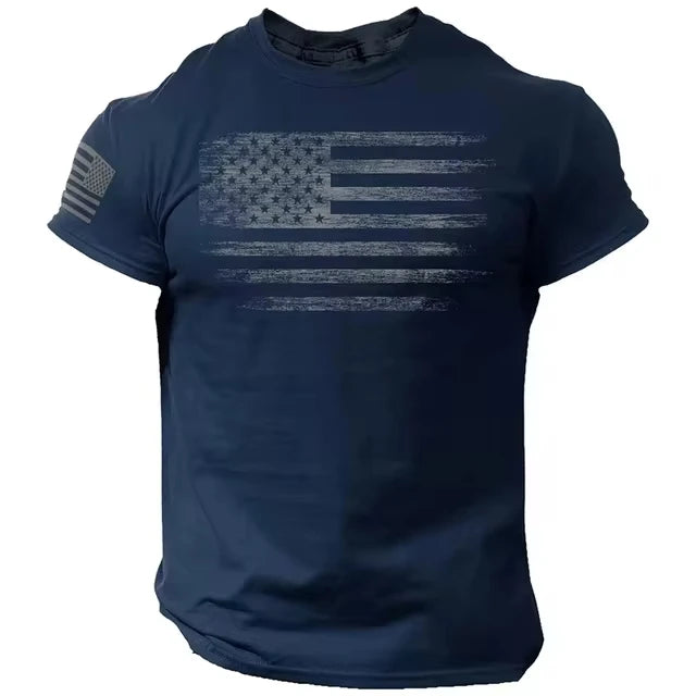 Men’s 3D USA Flag Print T-Shirt