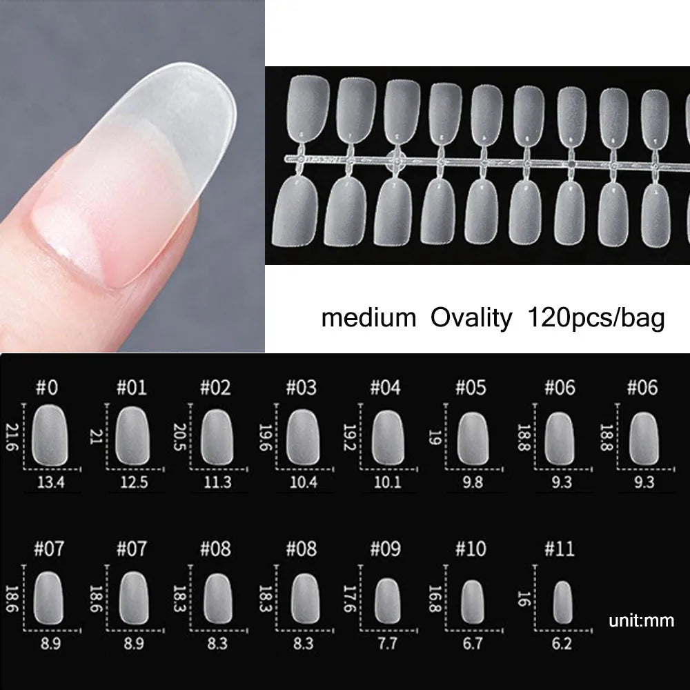 120pcs Matte Press On Nail Tips