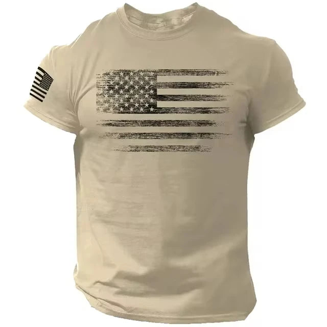 Men’s 3D USA Flag Print T-Shirt