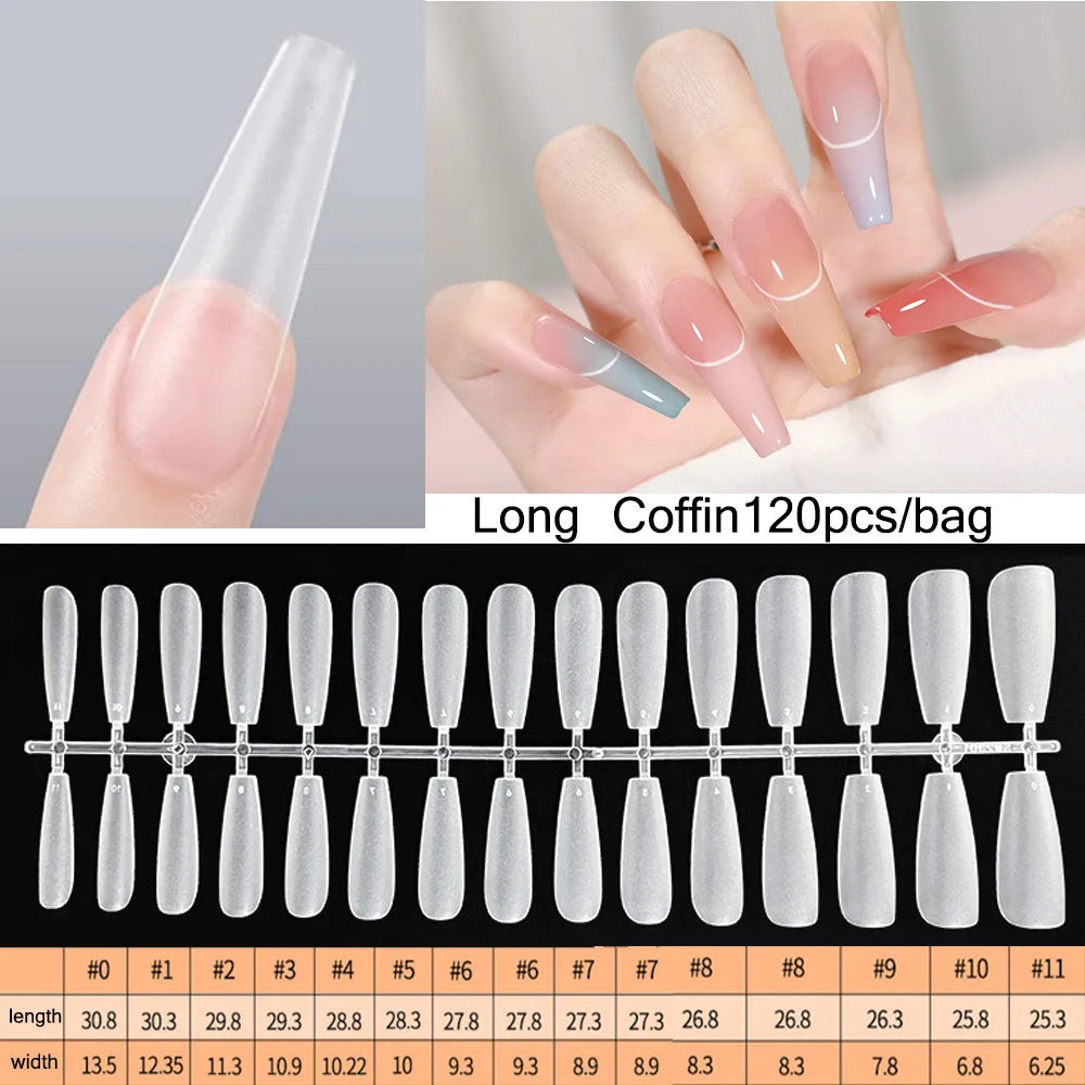 120pcs Matte Press On Nail Tips