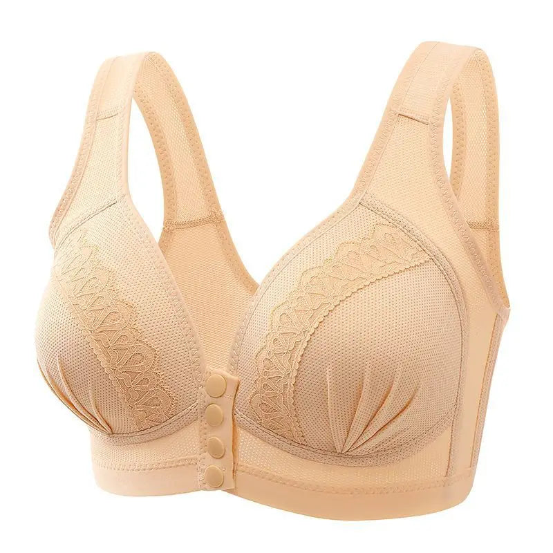 Gathering Breathable Mom Bras | Front Button, Wire-Free, Comfort Fit