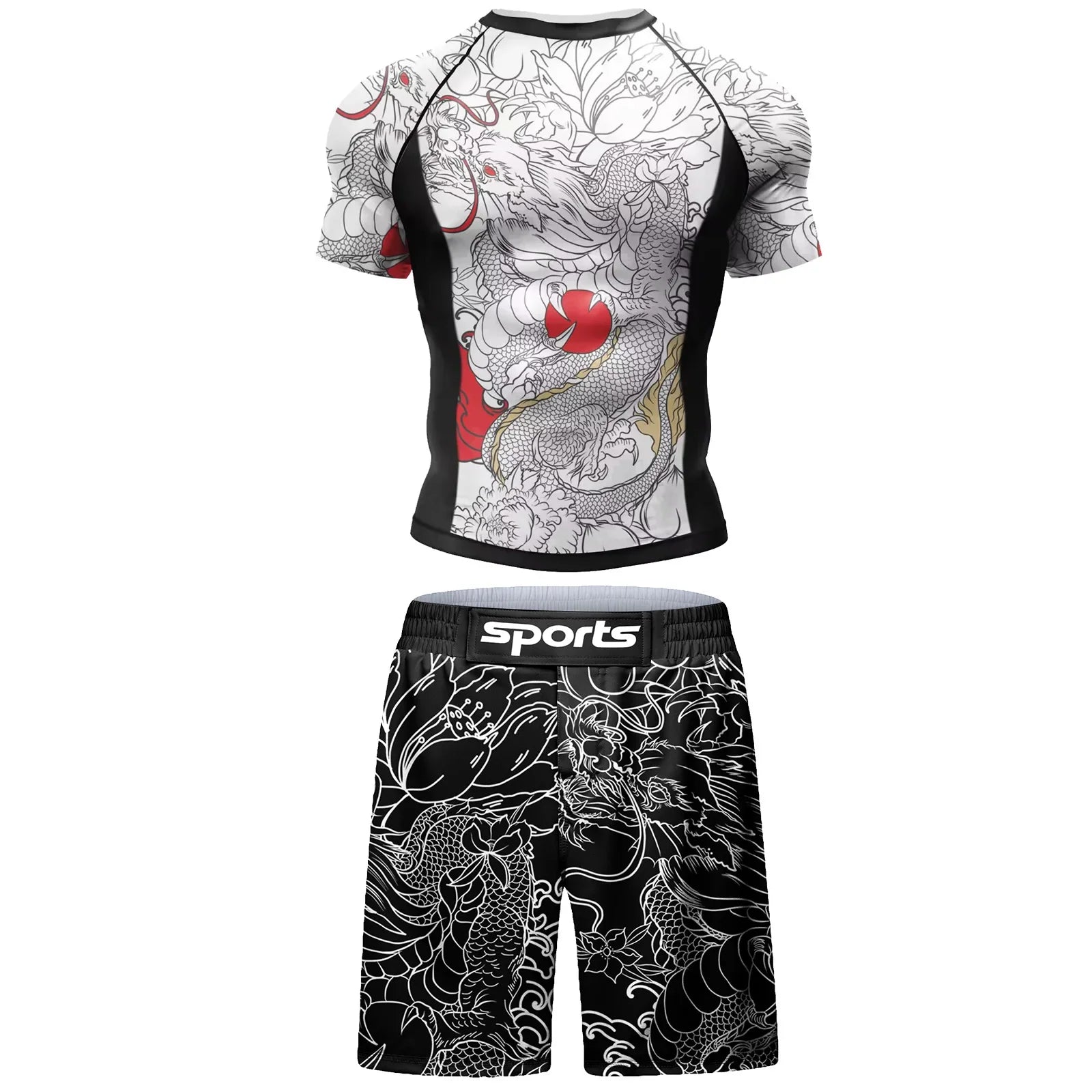 Two-Piece Sportswear Set – Rashguard & MMA Shorts