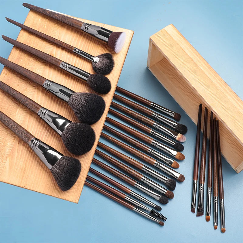 OVW Professional 24-Piece Makeup Brush Set – Premium Goat Hair & Synthetic Fibers