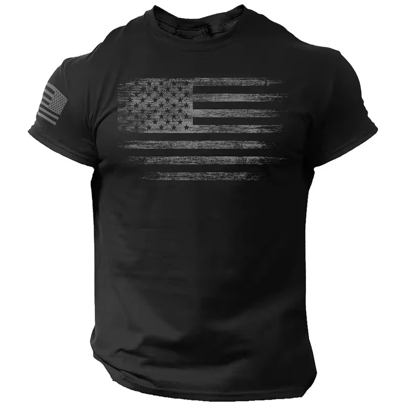 Men’s 3D USA Flag Print T-Shirt