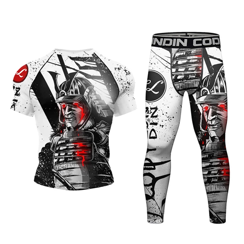Men’s BJJ Jiu Jitsu Compression Suit with Shorts & Pants