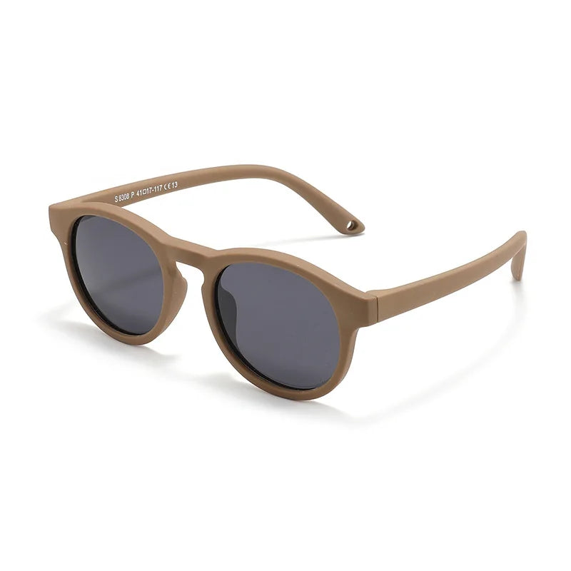 Baby’s First Sunglasses with Strap – Round Flexible Polarized UV400 Silicone Shades
