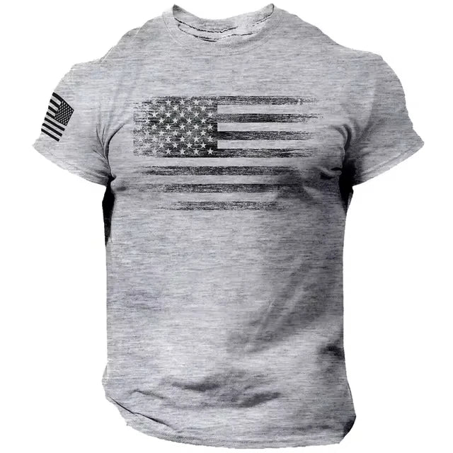 Men’s 3D USA Flag Print T-Shirt