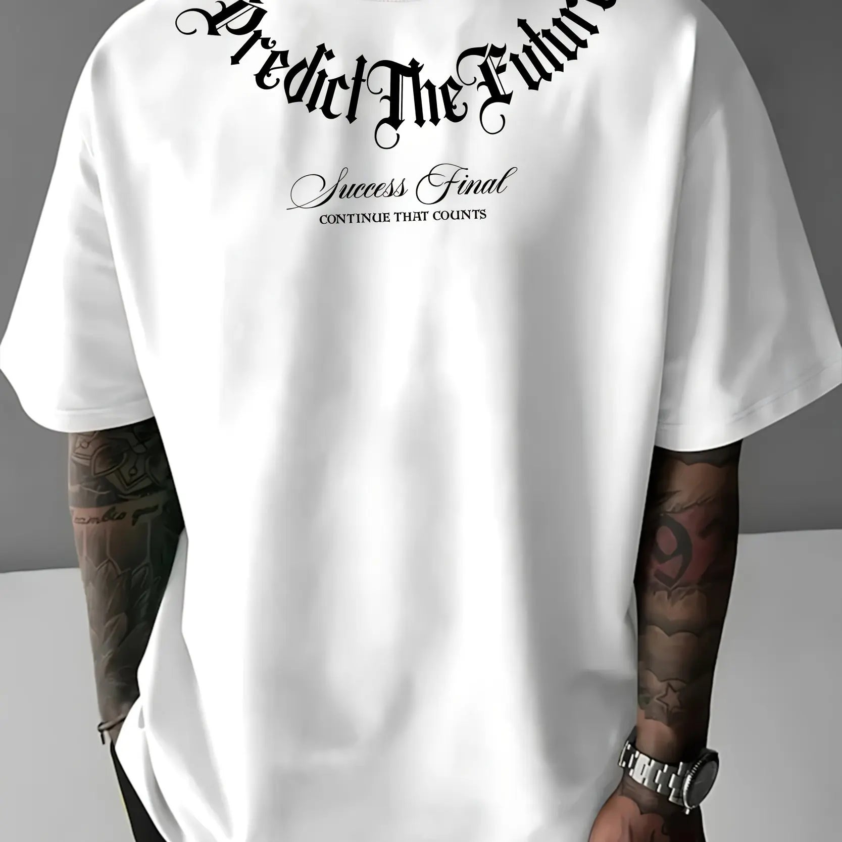 Men’s Cotton Letter Print Casual T-Shirt