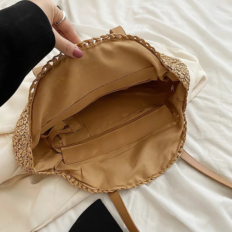 Women’s Straw Beach Tote – Hollow Out Summer Bag