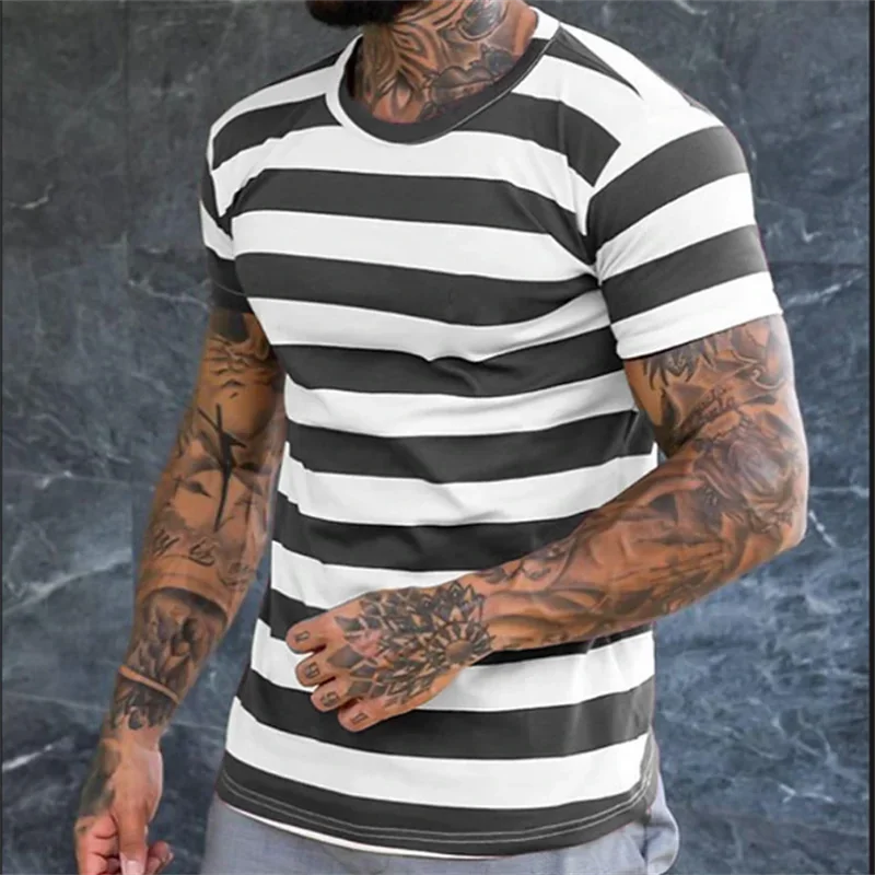 Unisex Oversized Stripe Print T-Shirt
