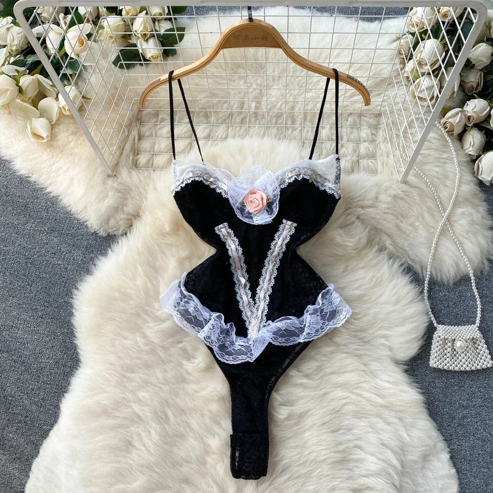 Bunny Girl Wrapped Chest Playsuit Sexy Slim Fit Lingerie