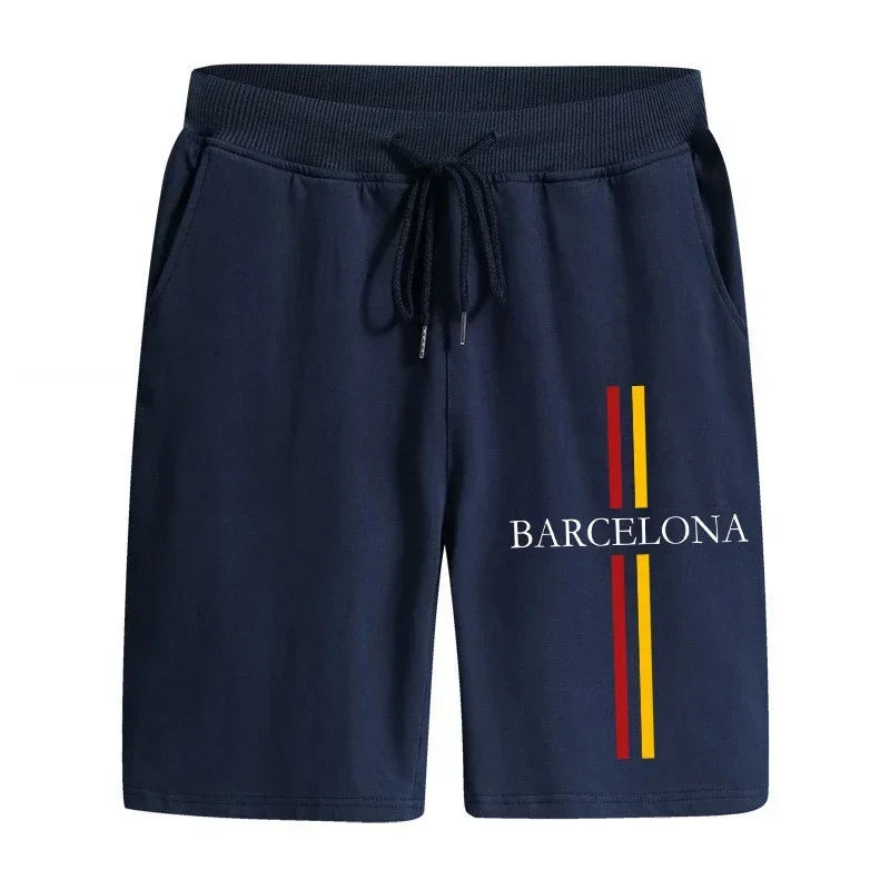 Men’s Casual Football Print Knee-Length Summer Shorts | Lightweight Drawstring Sports