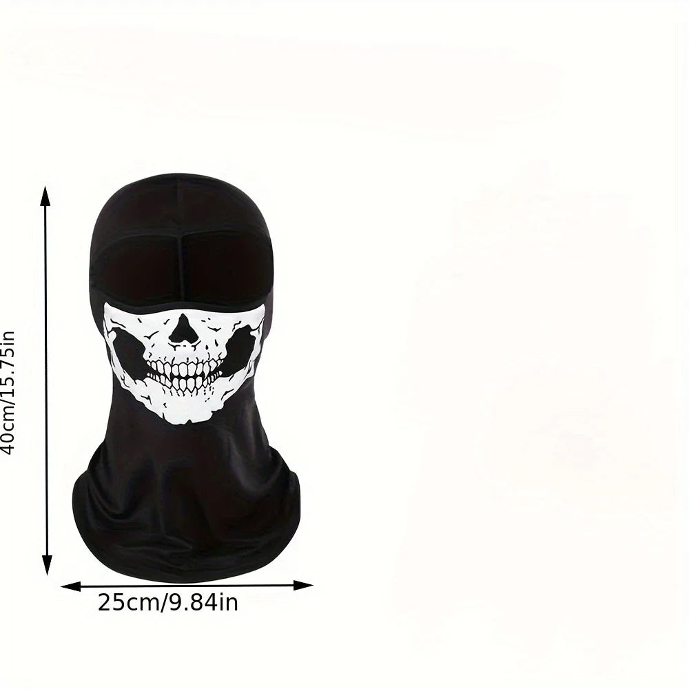 Motorcycle Skull Print Full Face Balaclava