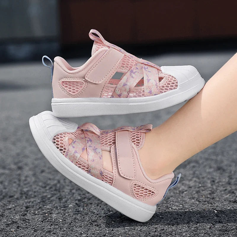 Girls Light Chunky Air Mesh Sneakers
