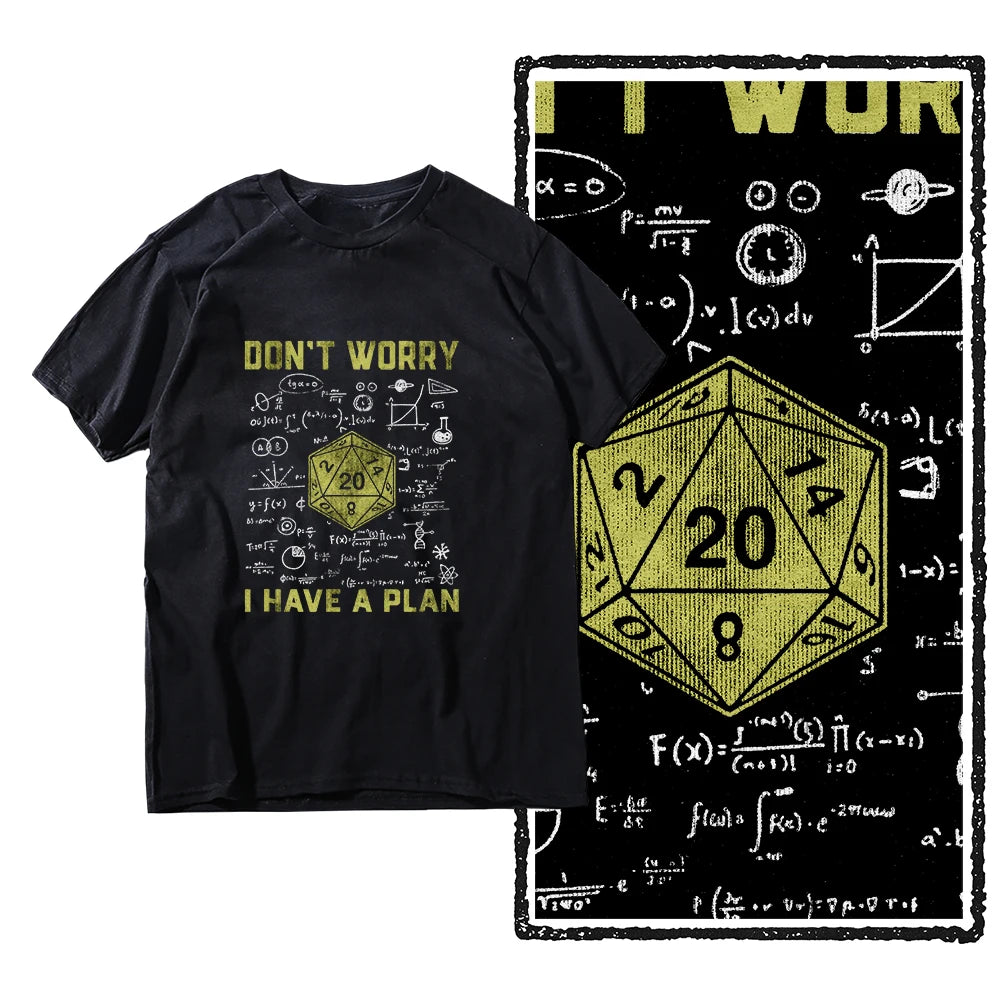 Dungeon Dragon “I Have a Plan” D20 Graphic T-Shirt | RPG Streetwear Tee