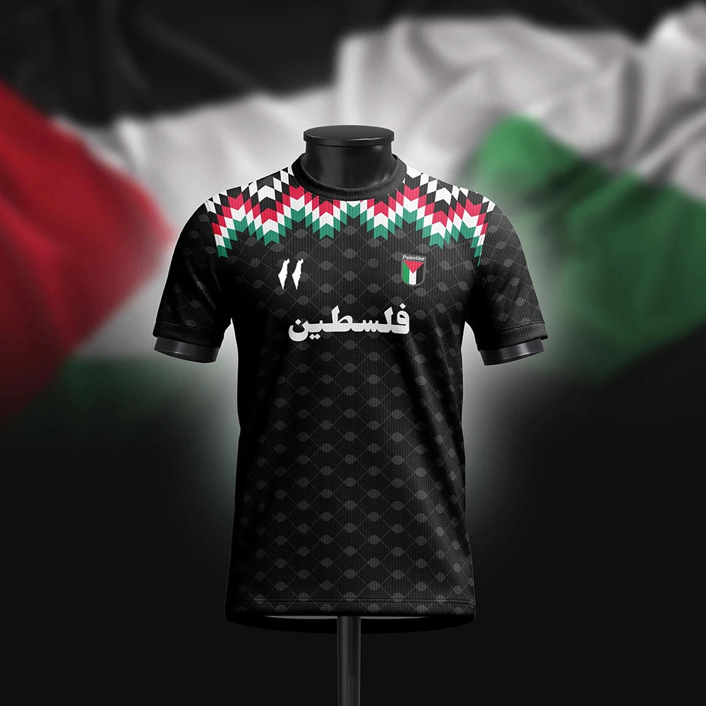 Palestine Football Jersey T-Shirt – 3D Flag Print | Summer Casual Loose Fit Tee