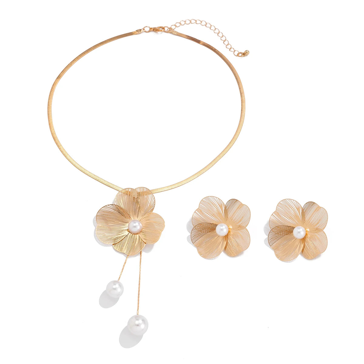 Romantic Pearl Flower Jewelry Set
