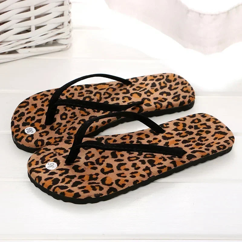 Summer Leopard Rubber Flip-Flops