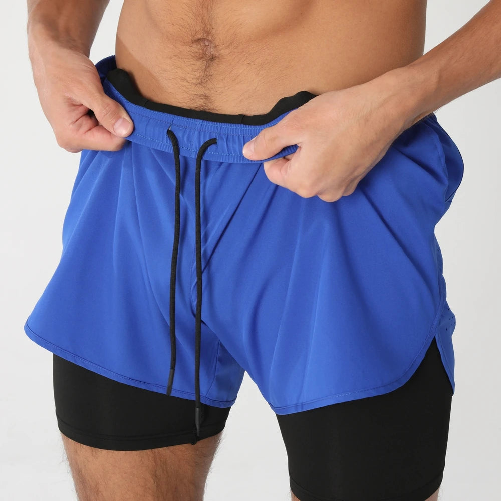 Men’s 2-in-1 Running Shorts | Quick-Dry Fitness & Workout Training Shorts