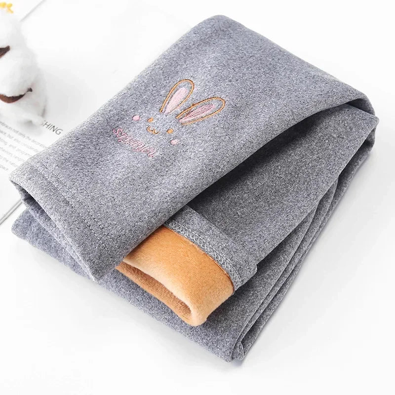 Girls Thermal Leggings – Bunny Print Winter Tights
