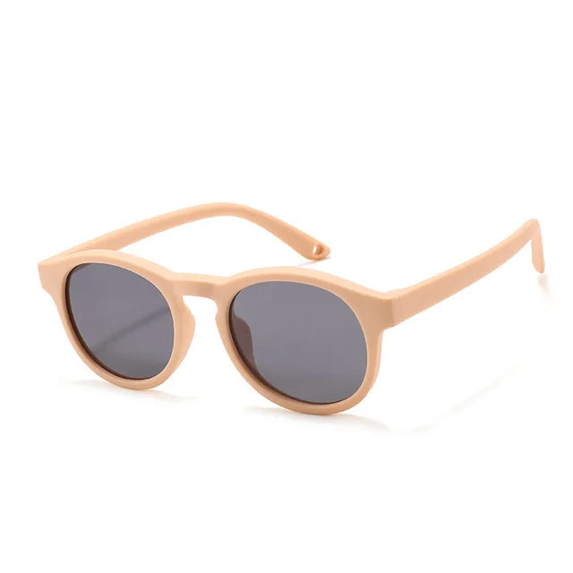 Baby’s First Sunglasses with Strap – Round Flexible Polarized UV400 Silicone Shades