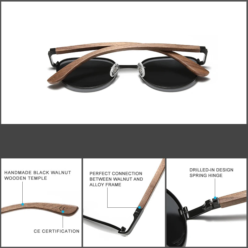 KINGSEVEN Polarized Wooden Sunglasses for Men