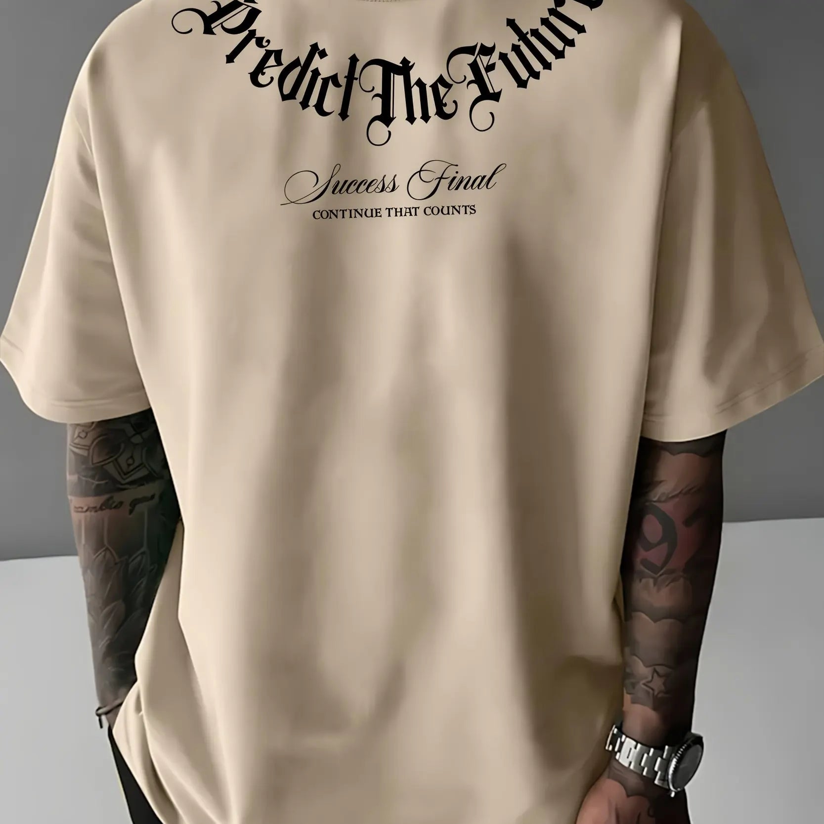 Men’s Cotton Letter Print Casual T-Shirt