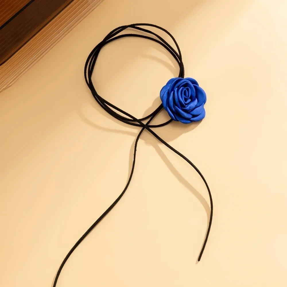 Romantic Gothic Big Rose Flower Necklace for Women