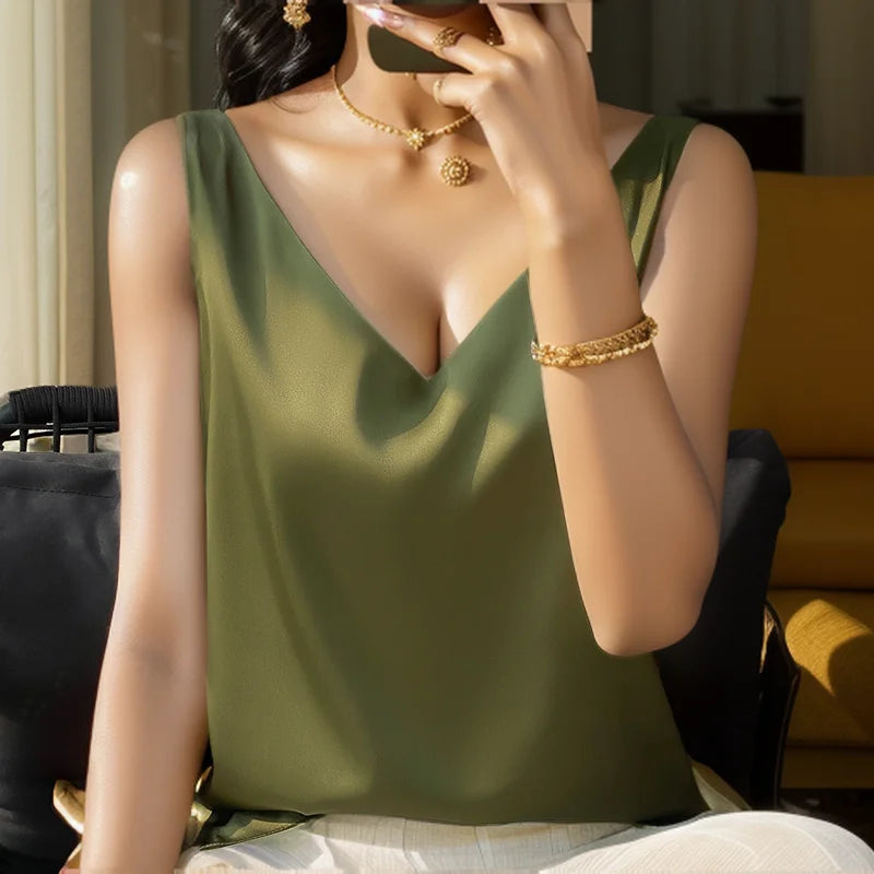 New Lce Silk Satin Camisole Women&