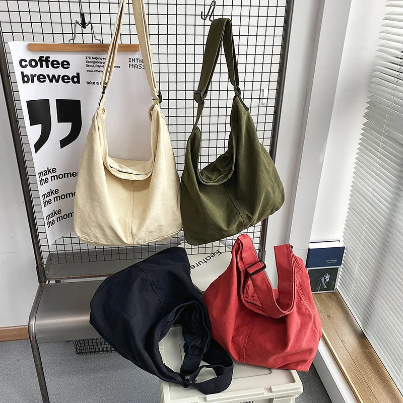 Women’s Canvas Large-Capacity Shoulder & Crossbody Bag