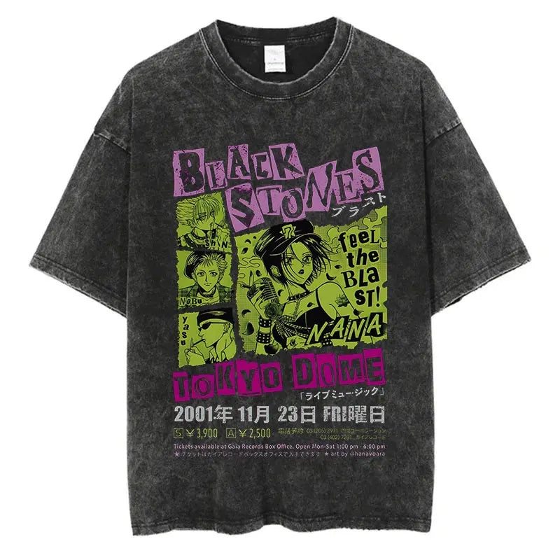 Japanese Anime Nana Osaki Vintage Washed Graphic T-Shirt