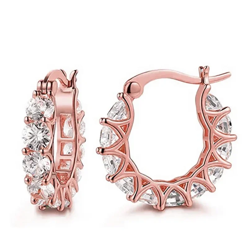 Luxury Rose Gold & Silver Hoop Earrings
