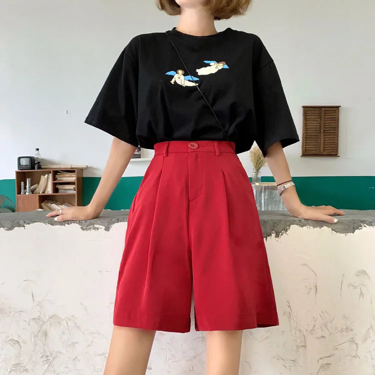 Loose Plus Size Summer Shorts for Women | Wide Leg Streetwear Bermuda Pants