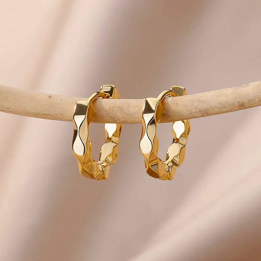 Elegant Round Stainless Steel Hoop Earrings