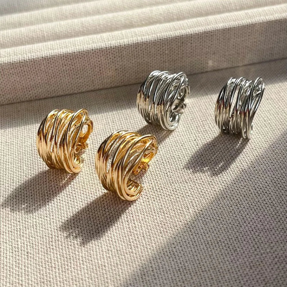 Simple Geometric Clip-On Ear Cuff for Women