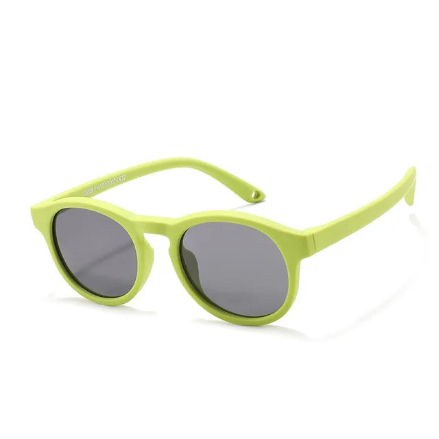 Baby’s First Sunglasses with Strap – Round Flexible Polarized UV400 Silicone Shades