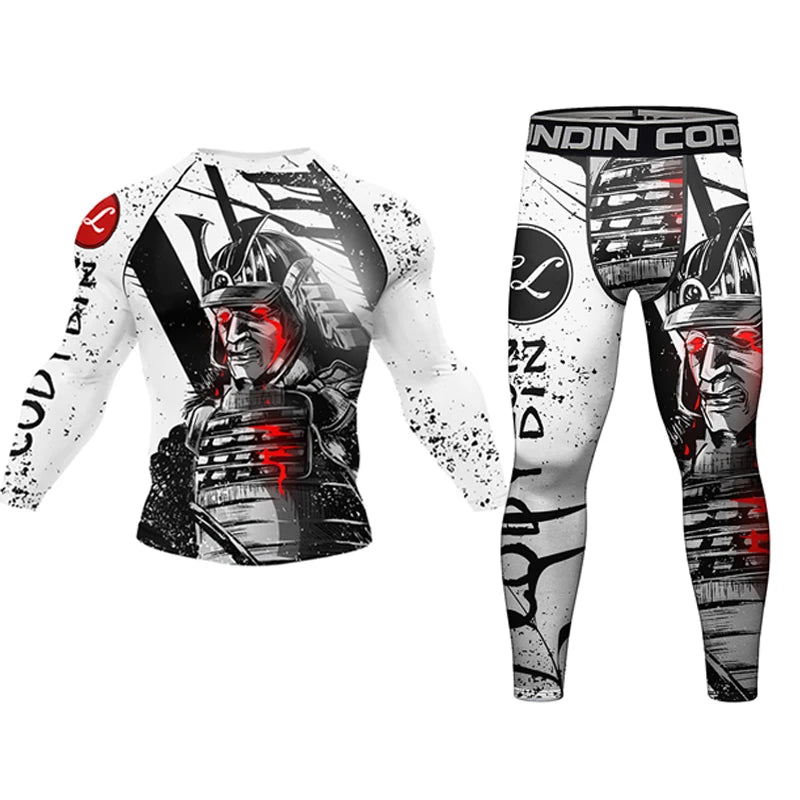 Men’s BJJ Jiu Jitsu Compression Suit with Shorts & Pants