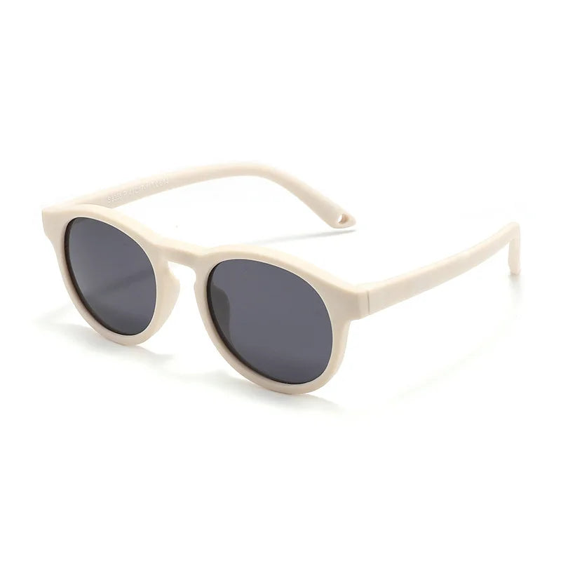Baby’s First Sunglasses with Strap – Round Flexible Polarized UV400 Silicone Shades