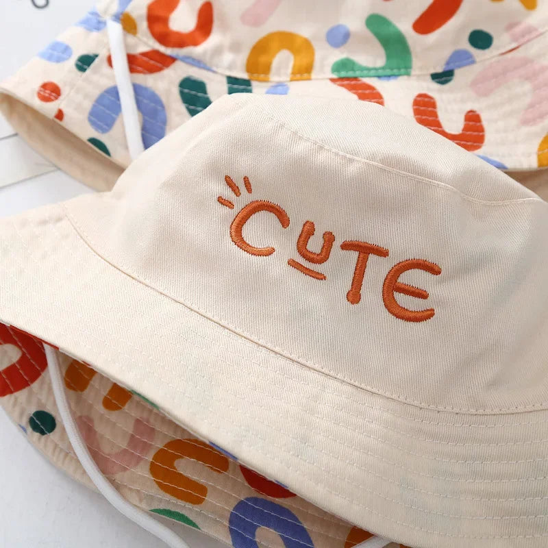 Double-Sided Baby Bucket Hat – Embroidered Summer Sun Cap