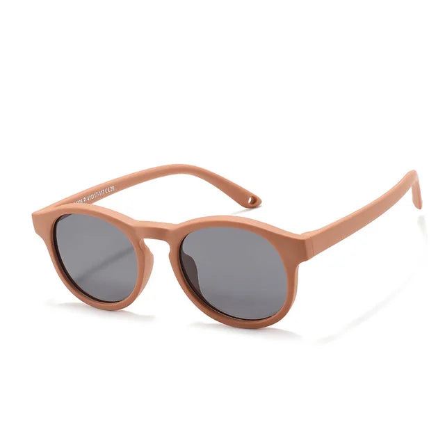 Baby’s First Sunglasses with Strap – Round Flexible Polarized UV400 Silicone Shades