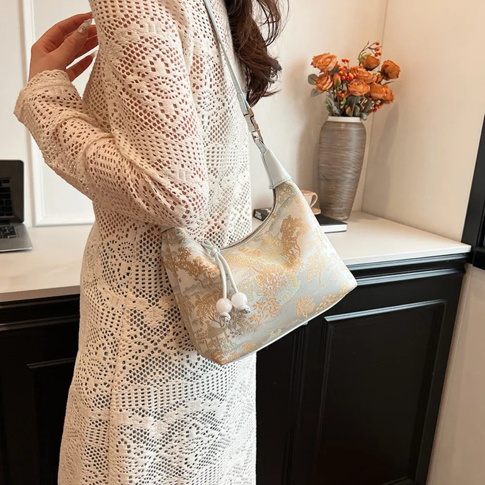 Embroidered Chinese Style Canvas Handbag