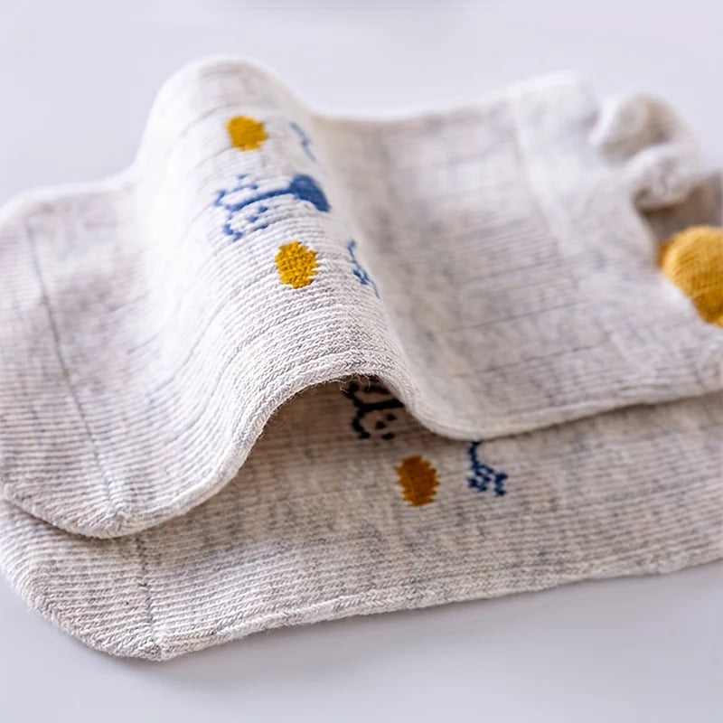 4 Pairs of Cute Bear Design Socks with 3D Ears