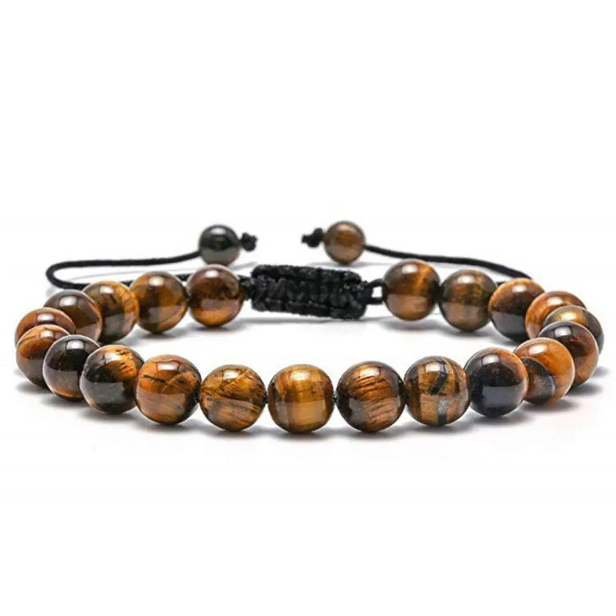 8mm Natural Tiger Eye & Lava Rock Bracelet